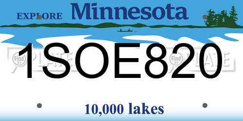 1SOE820 Minnesota License Plate