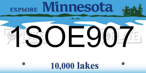 1SOE907 Minnesota License Plate