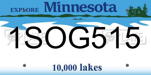 1SOG515 Minnesota License Plate