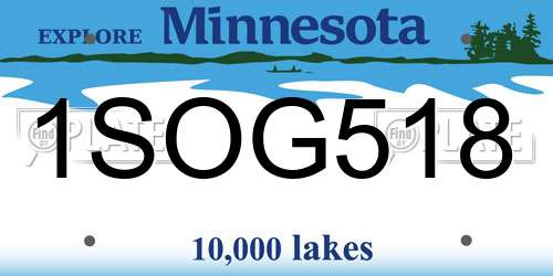 1SOG518 Minnesota License Plate