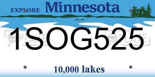 1SOG525 Minnesota License Plate
