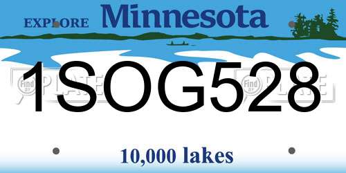 1SOG528 Minnesota License Plate