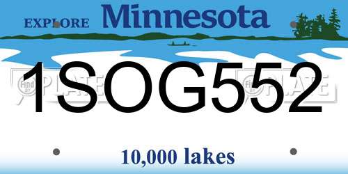 1SOG552 Minnesota License Plate