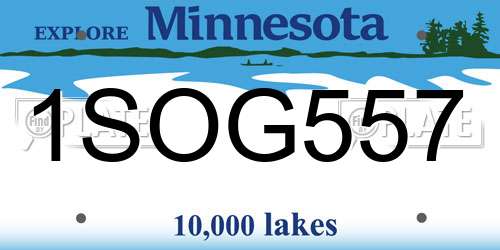 1SOG557 Minnesota License Plate