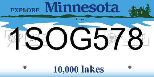 1SOG578 Minnesota License Plate