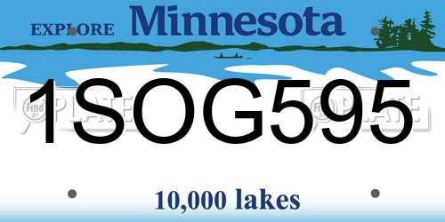 1SOG595 Minnesota License Plate