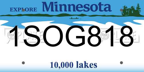 1SOG818 Minnesota License Plate