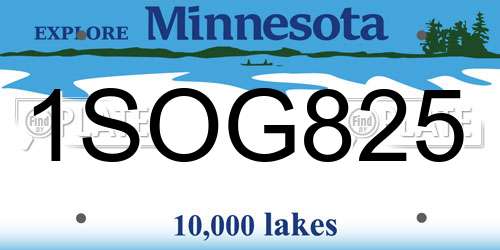 1SOG825 Minnesota License Plate