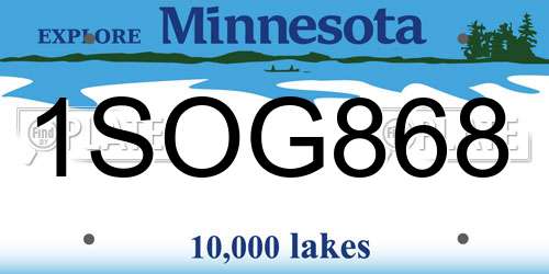 1SOG868 Minnesota License Plate