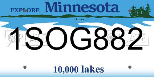 1SOG882 Minnesota License Plate