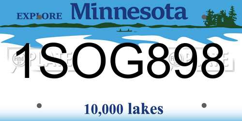 1SOG898 Minnesota License Plate