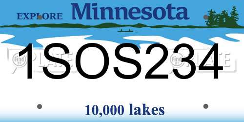 1SOS234 Minnesota License Plate