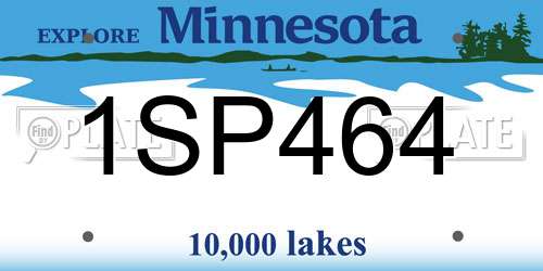 1SP464 Minnesota License Plate