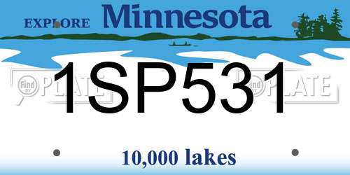 1SP531 Minnesota License Plate