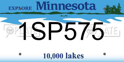 1SP575 Minnesota License Plate