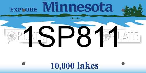 1SP811 Minnesota License Plate