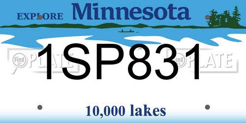 1SP831 Minnesota License Plate