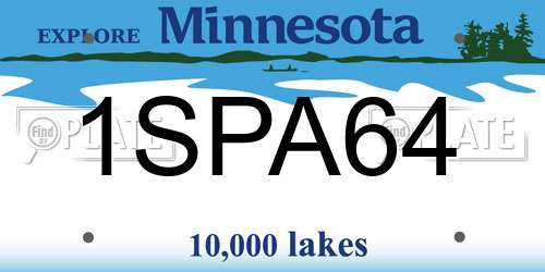 1SPA64 Minnesota License Plate