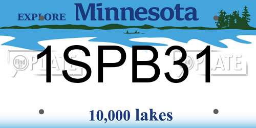 1SPB31 Minnesota License Plate