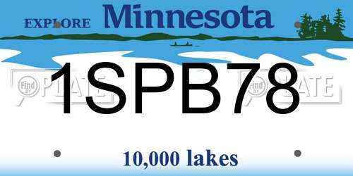 1SPB78 Minnesota License Plate