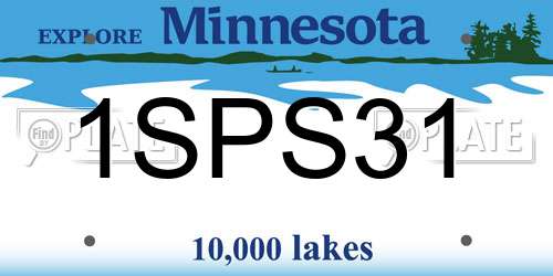 1SPS31 Minnesota License Plate