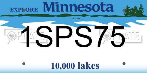 1SPS75 Minnesota License Plate