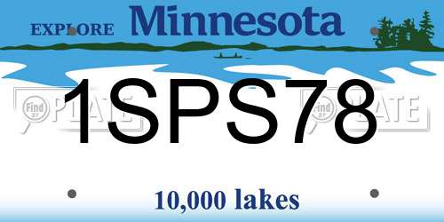 1SPS78 Minnesota License Plate