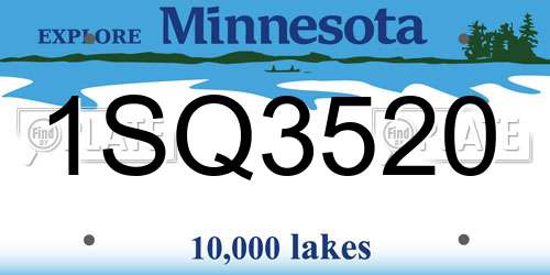 1SQ3520 Minnesota License Plate