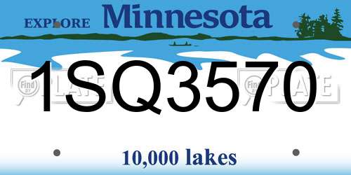 1SQ3570 Minnesota License Plate