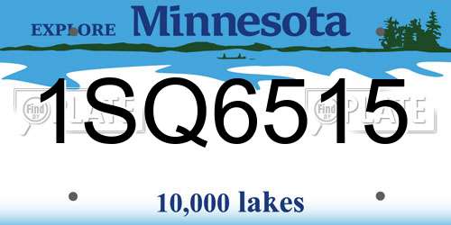 1SQ6515 Minnesota License Plate