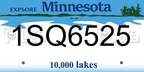 1SQ6525 Minnesota License Plate