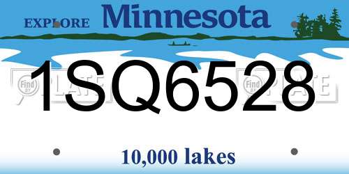 1SQ6528 Minnesota License Plate