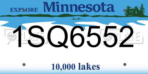1SQ6552 Minnesota License Plate