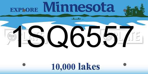1SQ6557 Minnesota License Plate