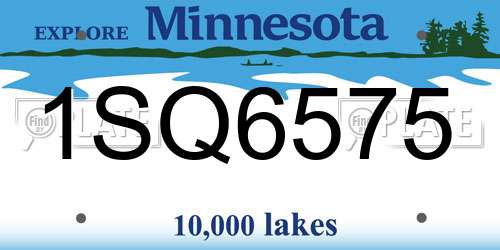 1SQ6575 Minnesota License Plate