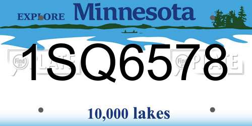 1SQ6578 Minnesota License Plate