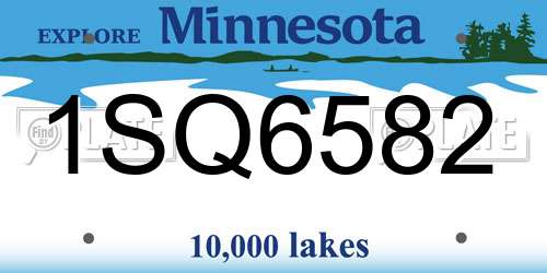 1SQ6582 Minnesota License Plate