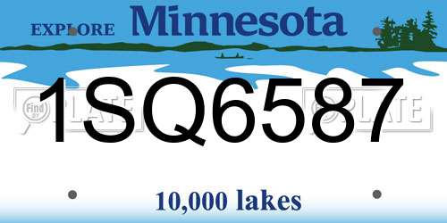 1SQ6587 Minnesota License Plate