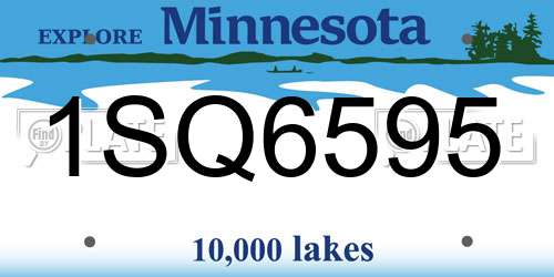 1SQ6595 Minnesota License Plate