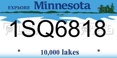 1SQ6818 Minnesota License Plate