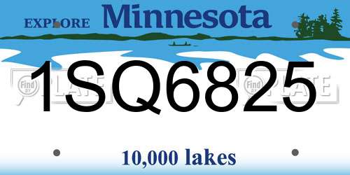 1SQ6825 Minnesota License Plate
