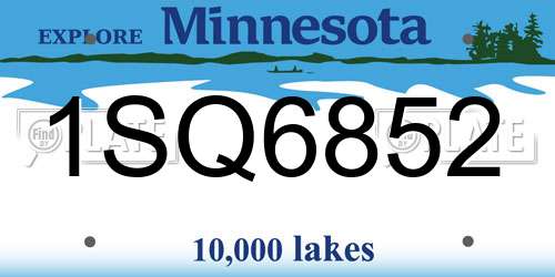 1SQ6852 Minnesota License Plate