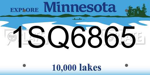 1SQ6865 Minnesota License Plate