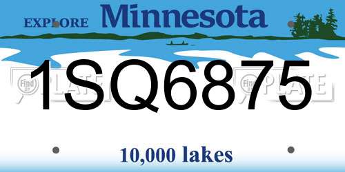 1SQ6875 Minnesota License Plate