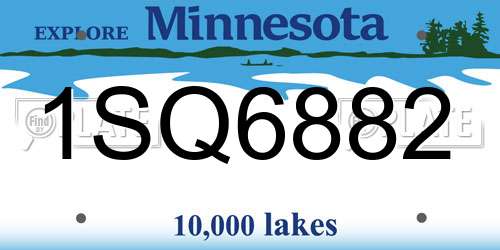 1SQ6882 Minnesota License Plate