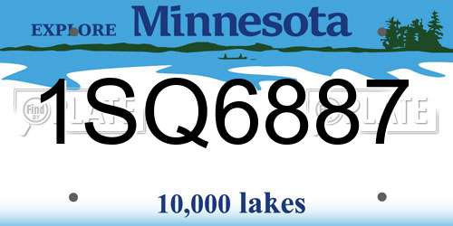 1SQ6887 Minnesota License Plate