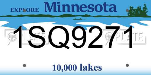 1SQ9271 Minnesota License Plate