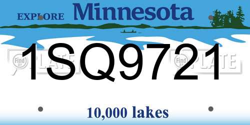 1SQ9721 Minnesota License Plate
