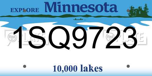 1SQ9723 Minnesota License Plate