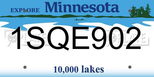 1SQE902 Minnesota License Plate